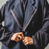 400 ARMANI double-breasted grey jacket with silver rhinestones in pure lightweight virgin wool with rhinestone illustration and colours - Size 50