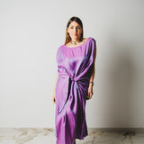 73 ROBI dress - Vestito sartoriale ampio con chiusura multiposizione in viscosa cangiante - pezzo unico