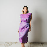 73 ROBI dress - Vestito sartoriale ampio con chiusura multiposizione in viscosa cangiante - pezzo unico