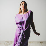 73 ROBI dress - Vestito sartoriale ampio con chiusura multiposizione in viscosa cangiante - pezzo unico