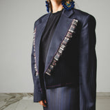 740 - BLUE FRINGE – Blazer Crop Vintage Blu Tg 54