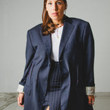 400 ARMANI double-breasted grey jacket with silver rhinestones in pure lightweight virgin wool with rhinestone illustration and colours - Size 50