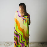 74 ROBI dress - Vestito sartoriale ampio con chiusura multiposizione in misto seta verde - pezzo unico