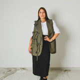 752 - Gilet Donna Vintage Upcycling Verde con Fiocchi – Pezzo Unico Le Peg