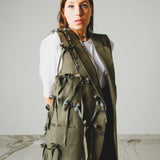 752 - Gilet Donna Vintage Upcycling Verde con Fiocchi – Pezzo Unico Le Peg