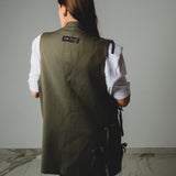 752 - Gilet Donna Vintage Upcycling Verde con Fiocchi – Pezzo Unico Le Peg