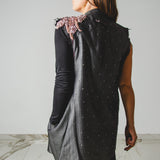 400 ARMANI double-breasted grey jacket with silver rhinestones in pure lightweight virgin wool with rhinestone illustration and colours - Size 50