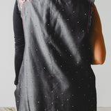 400 ARMANI double-breasted grey jacket with silver rhinestones in pure lightweight virgin wool with rhinestone illustration and colours - Size 50