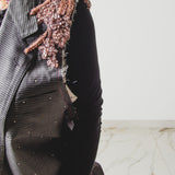 400 ARMANI double-breasted grey jacket with silver rhinestones in pure lightweight virgin wool with rhinestone illustration and colours - Size 50