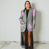 772 - Giacca Vintage Upcycling Oliver Valentino in Pura Lana – Dipinta a Mano con Strass | Tg 50