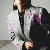 772 - Giacca Vintage Upcycling Oliver Valentino in Pura Lana – Dipinta a Mano con Strass | Tg 50
