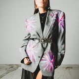 772 - Giacca Vintage Upcycling Oliver Valentino in Pura Lana – Dipinta a Mano con Strass | Tg 50