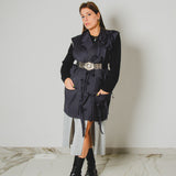 792 – GREY BOWS | Gilet Vintage Grigio Gessato in Pura Lana Vergine con Fiocchi – Tg. 60