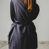 792 – GREY BOWS | Gilet Vintage Grigio Gessato in Pura Lana Vergine con Fiocchi – Tg. 60