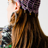 7 - Cuffia Estiva Crochet Lilla con Charm -Marea