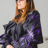 7 - Trench Sartoriale Oversize “Watson” – Nero e Viola | Pezzo Unico
