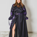 7 - Trench Sartoriale Oversize “Watson” – Nero e Viola | Pezzo Unico