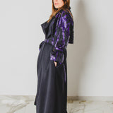 7 - Trench Sartoriale Oversize “Watson” – Nero e Viola | Pezzo Unico