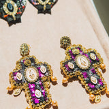 Body necklace with cascading chains - in gold-colored steel