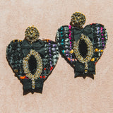 Body necklace with cascading chains - in gold-colored steel