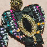 Body necklace with cascading chains - in gold-colored steel