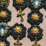 Body necklace with cascading chains - in gold-colored steel