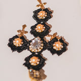 Body necklace with cascading chains - in gold-colored steel