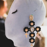 Body necklace with cascading chains - in gold-colored steel