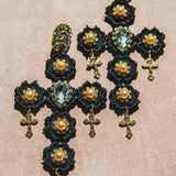 Body necklace with cascading chains - in gold-colored steel