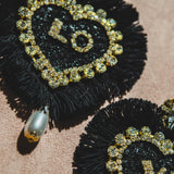 Body necklace with cascading chains - in gold-colored steel