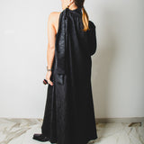 Opera dress - vestito ampio monospalla in Jacquard Nero – Pezzo Unico