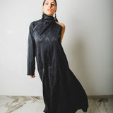 Opera dress - vestito ampio monospalla in Jacquard Nero – Pezzo Unico