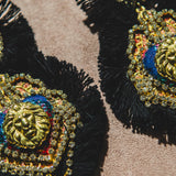 Body necklace with cascading chains - in gold-colored steel