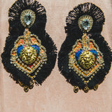 Body necklace with cascading chains - in gold-colored steel