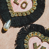 Body necklace with cascading chains - in gold-colored steel