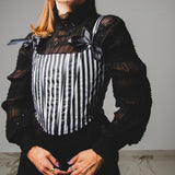 Semi-transparent tailored Margot shirt with geometric pattern