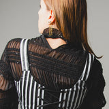 Semi-transparent tailored Margot shirt with geometric pattern