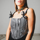 Semi-transparent tailored Margot shirt with geometric pattern