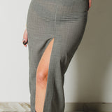 8 - ALMA Skirt – Gonna couture sartoriale in lana vergine pied-de-poule   TG 1 38- 40