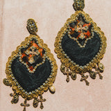 Body necklace with cascading chains - in gold-colored steel