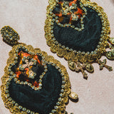 Body necklace with cascading chains - in gold-colored steel