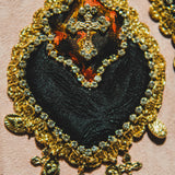 Body necklace with cascading chains - in gold-colored steel