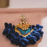 Body necklace with cascading chains - in gold-colored steel