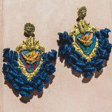 Body necklace with cascading chains - in gold-colored steel