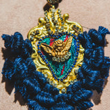 Body necklace with cascading chains - in gold-colored steel