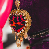 Body necklace with cascading chains - in gold-colored steel