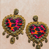 Body necklace with cascading chains - in gold-colored steel