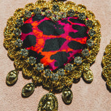 Body necklace with cascading chains - in gold-colored steel