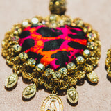 Body necklace with cascading chains - in gold-colored steel