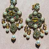 Body necklace with cascading chains - in gold-colored steel